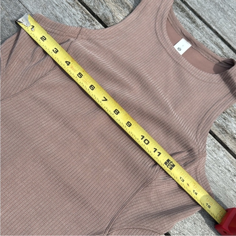 Lululemon Ribbed Softstreme Slim-Fit Tank Dress in Taupetastic Sz. 6 NWT - Picture 2 of 5